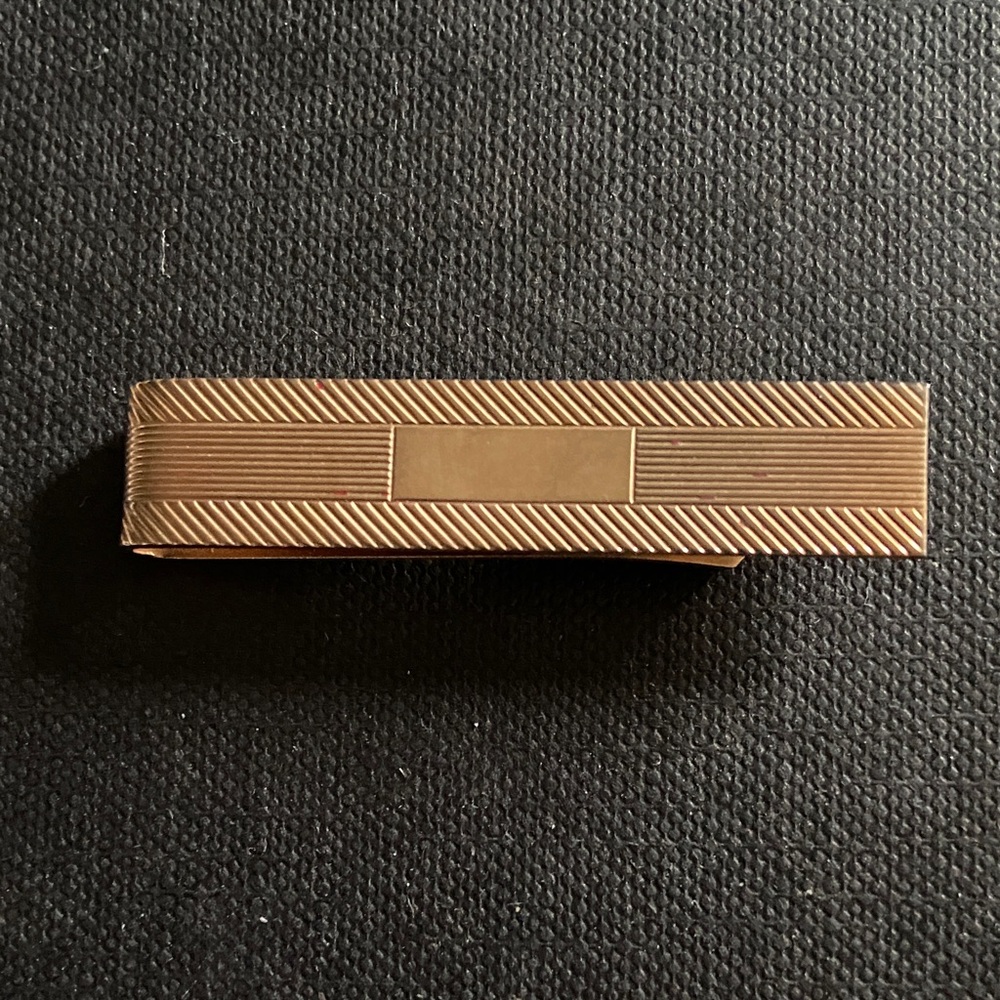 Vintage 50s 1950s Mid Century Modern MCM Classic Gold tone Tie Clip minimalist